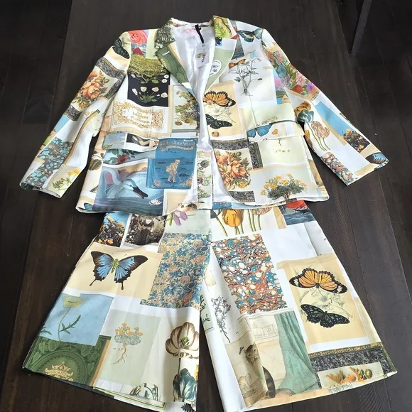 NWT Vivetta Graphic-Print Suit 2pc. Blazer Shorts - Picture 10 of 16